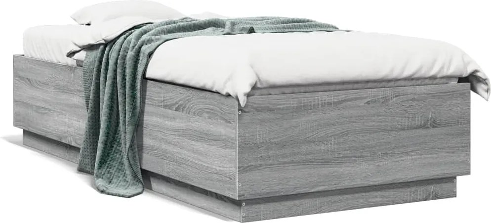 vidaXL sonoma tölgyszínű szerelt fa ágykeret 90 x 200 cm