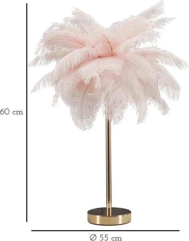Rózsaszín-aranyszínű asztali lámpa (magasság 55 cm) Palm Pink – Mauro Ferretti