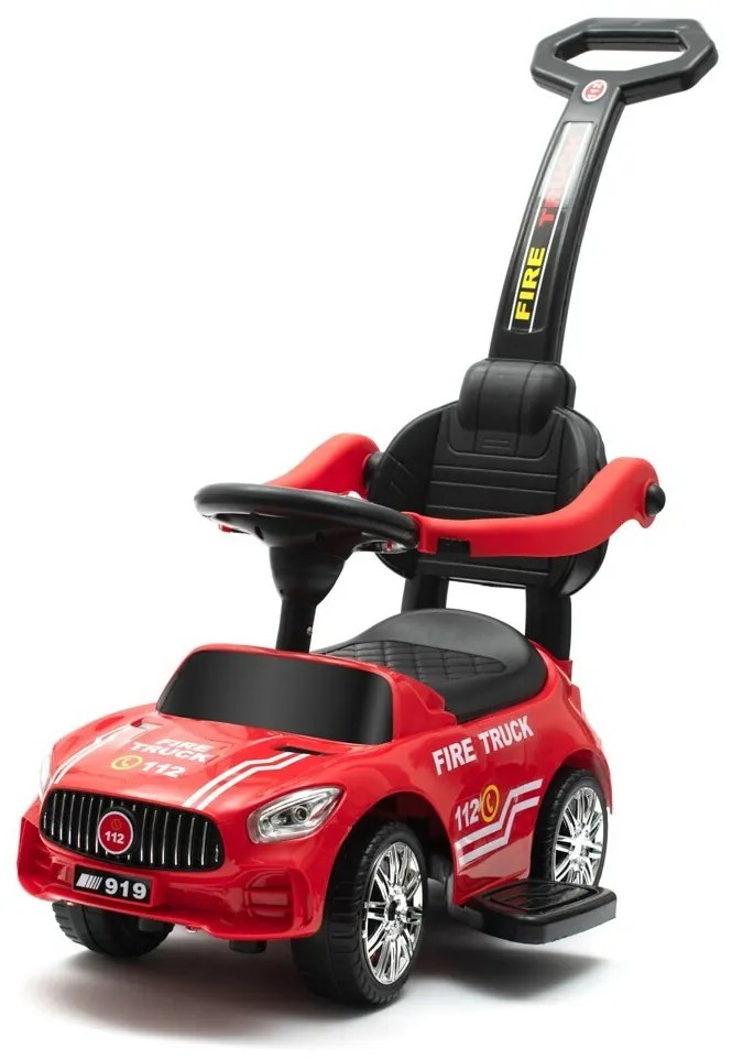 Baby Mix Tűzoltók gyerek futóbicikli hanggal és vezetőrúddal, piros