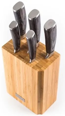 G21 Gourmet Stone késkészlet 5 db + bambusz blokk