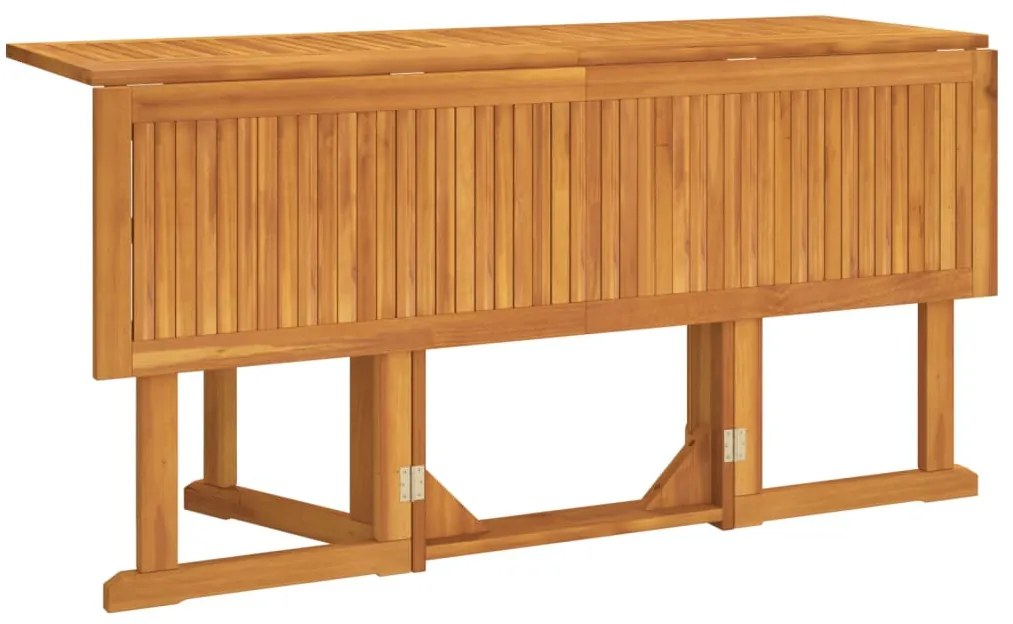tömör tíkfa összecsukható pillangó kerti asztal 150x90x75 cm