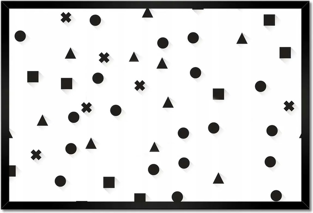 Poszterek keretben 60x40 Fekete-fehér geometria