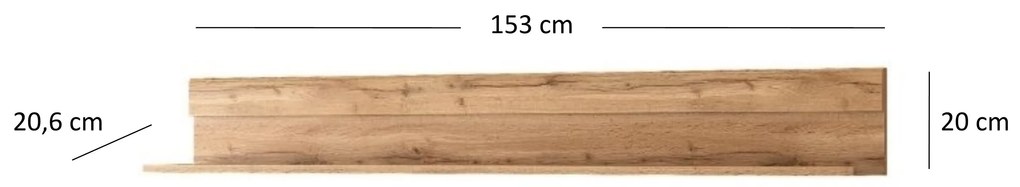 Polc 150 cm Chase (wotan tölgy). 1052828