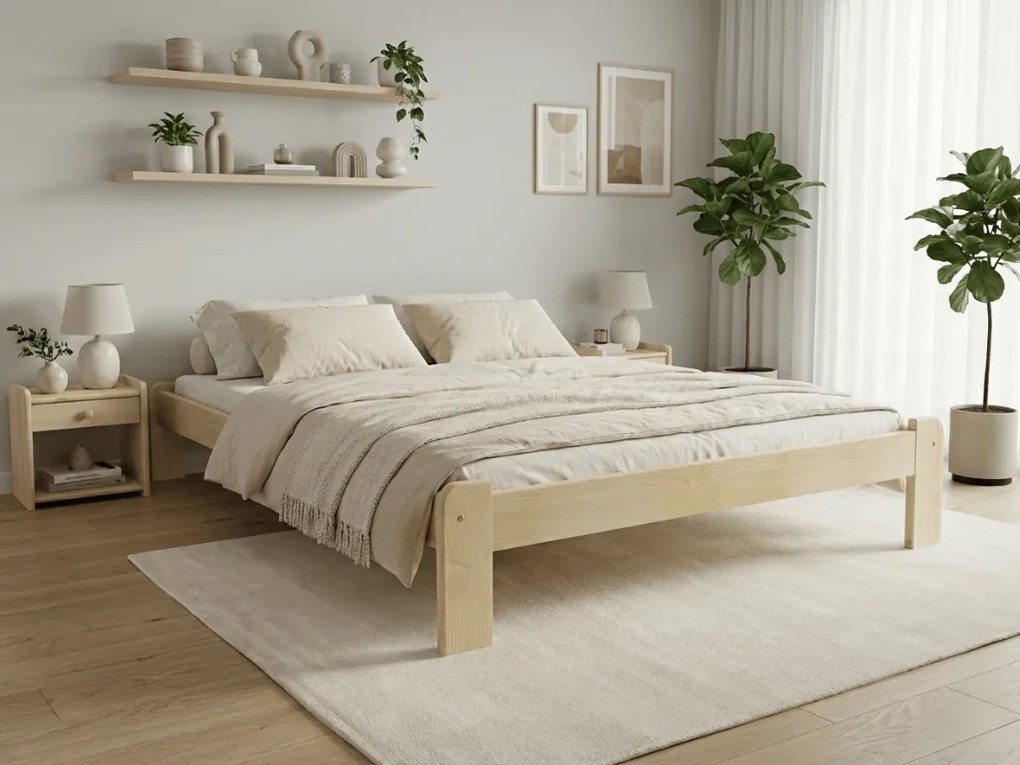 ADA ágy 160x200 cm, fenyőfa Ágyrács: Lamellás ágyrács, Matrac: Coco Maxi 20 cm matrac