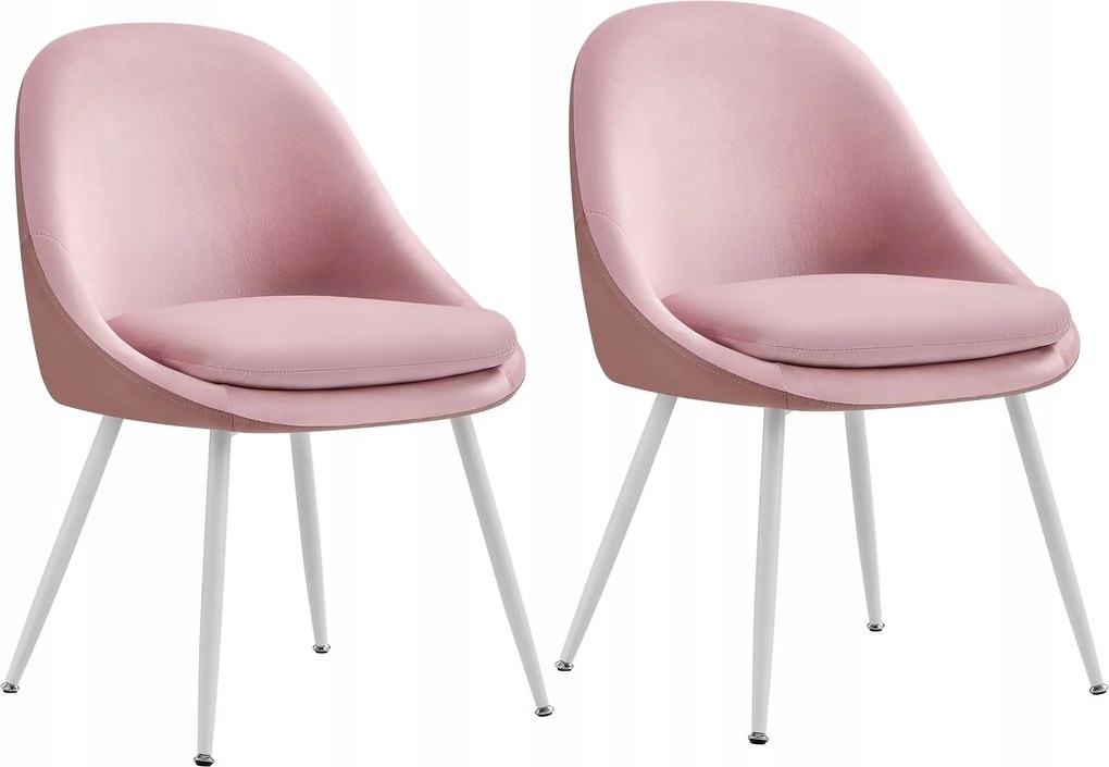 Rózsaszín étkező-nappali szék szett 2 db puha párnával 5,5 cm