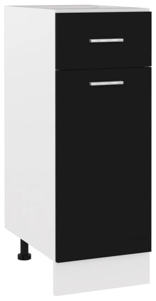 “Lyon” fekete szerelt fa fiókos alsószekrény 30 x 46 x 81,5 cm