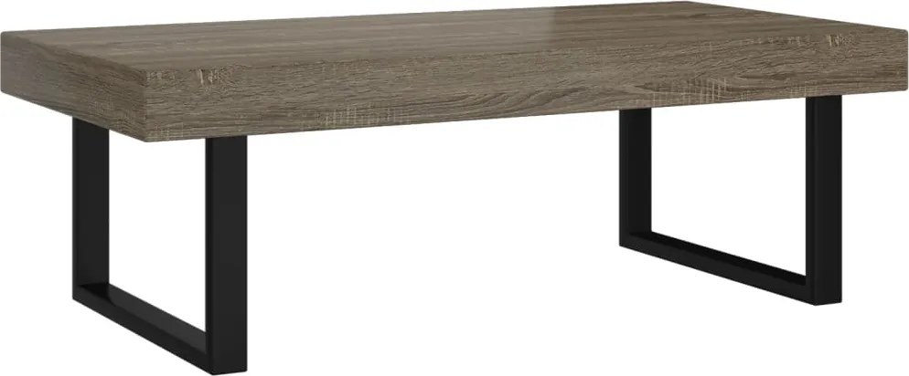 vidaXL szürke és fekete MDF és vas dohányzóasztal 120x60x40 cm