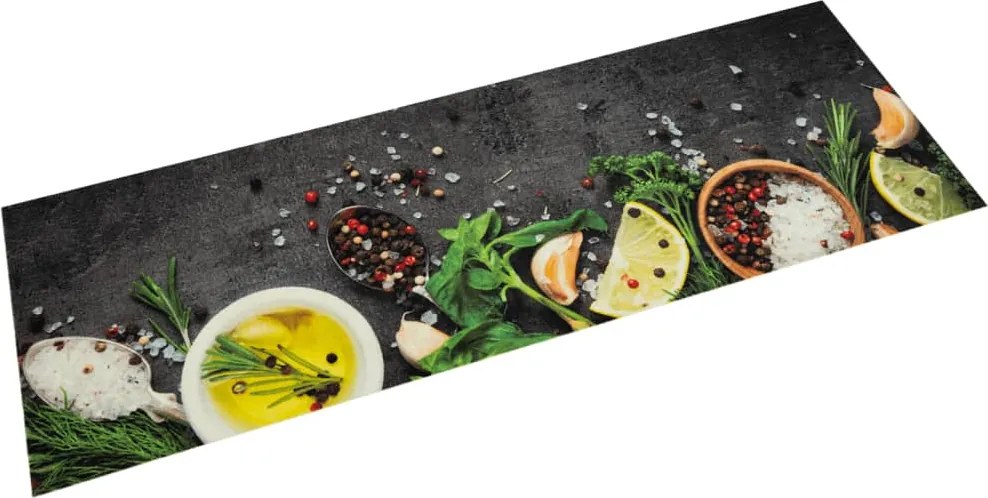 vidaXL mosható fűszermintás bársony konyhaszőnyeg 45 x 150 cm