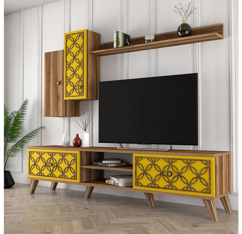 Nappali fal Classy S (dió + sárga). 1088343