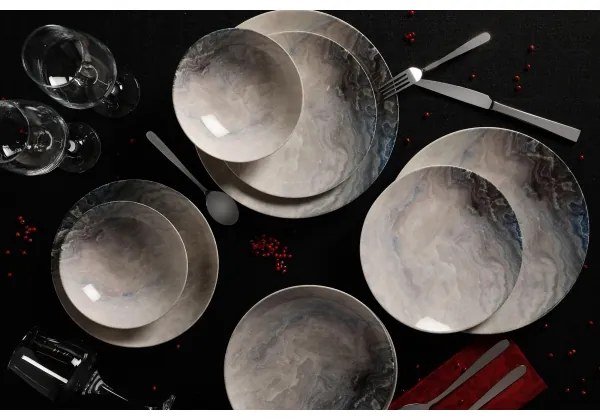 24 részes barna porcelán étkészlet