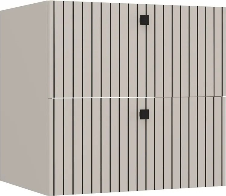 TIGO 60 2S fürdőszoba fali mosdószekrény 60x45.5x57 cm, kasmír, fekete csíkos (mosdókagyló nélkül)