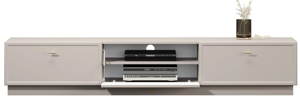 Lorini TV-szekrény 200 cm fiókokkal - kasmír / arany T-bar fogantyúk