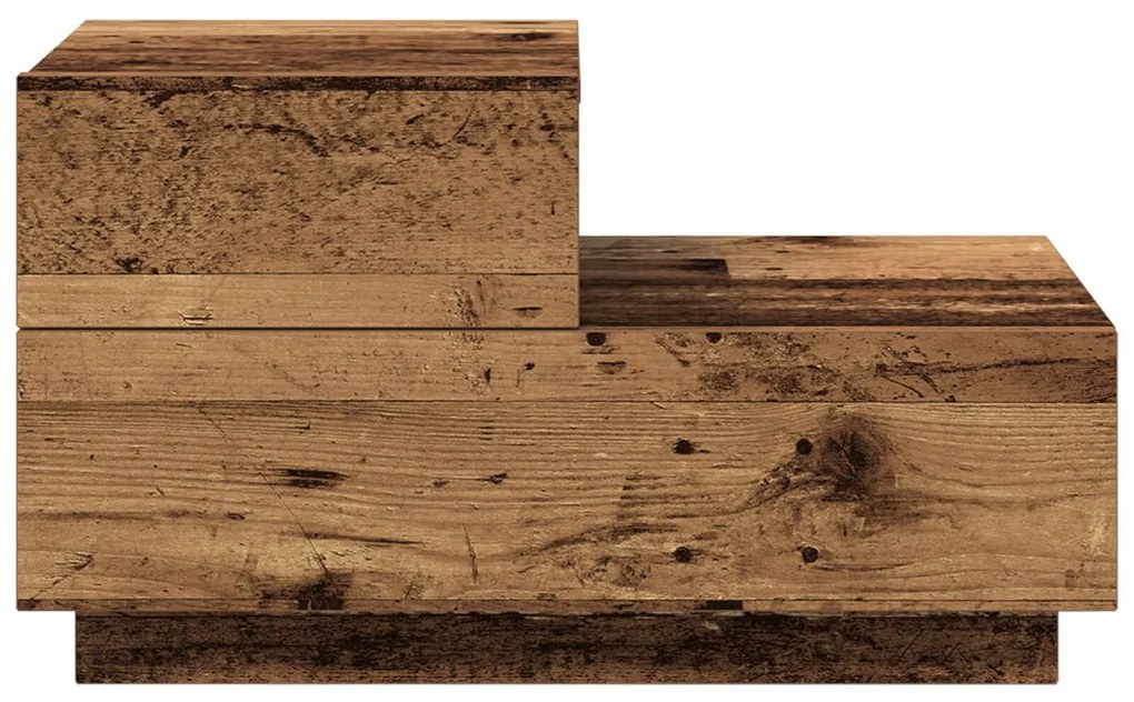 Éjjeli Szekrény LED Világítással Régi Fával 100x36x49 cm