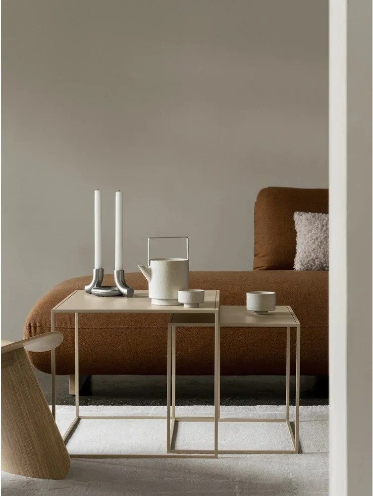 Világosbarna fém dohányzóasztal szett 2 db-os 50x60 cm Fera – Blomus