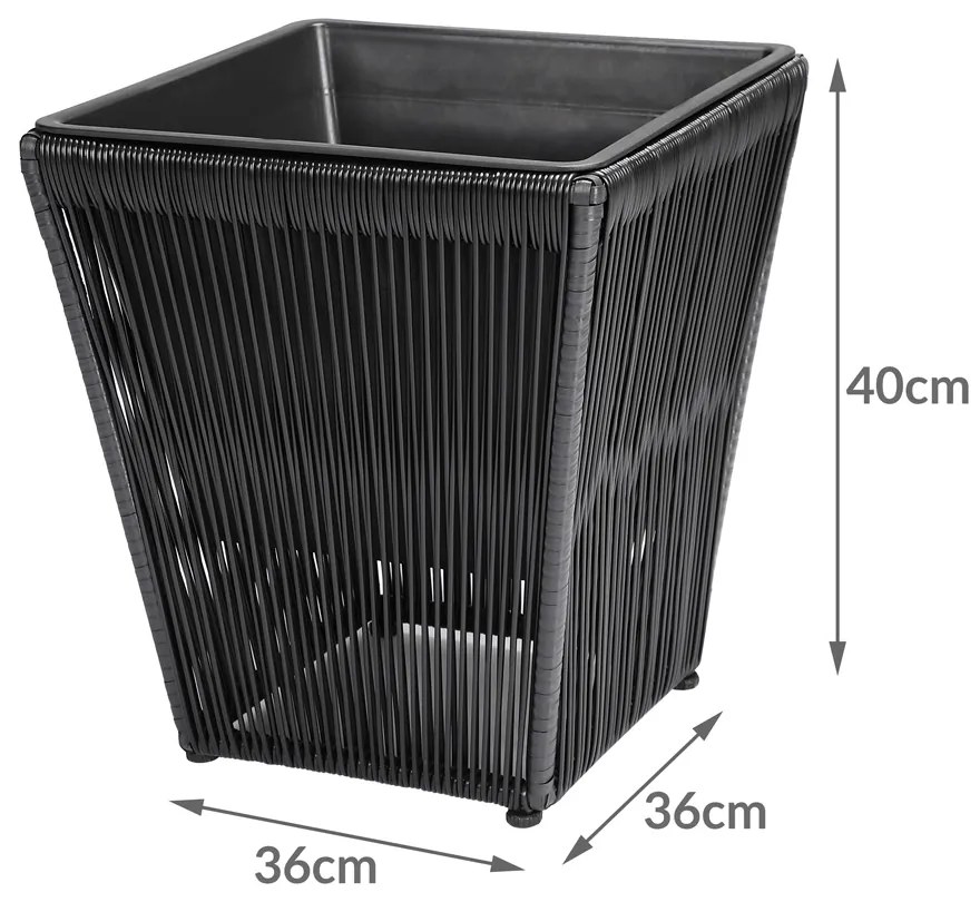 Casaria® Acapulco virágcserép készlet 2 db - fekete