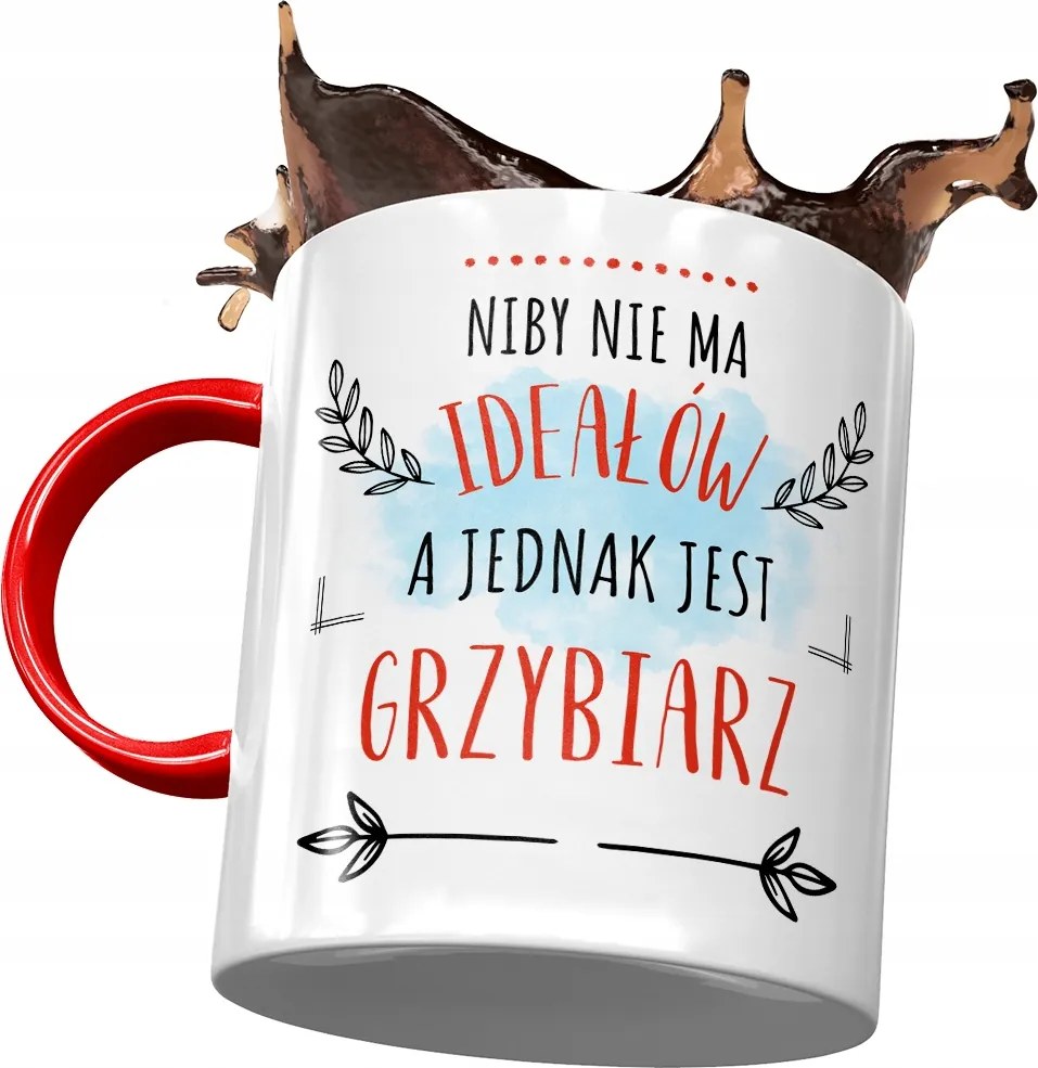 Piros Bögre Gombásznak Ideális Gombász Nyomtatott Fotóval