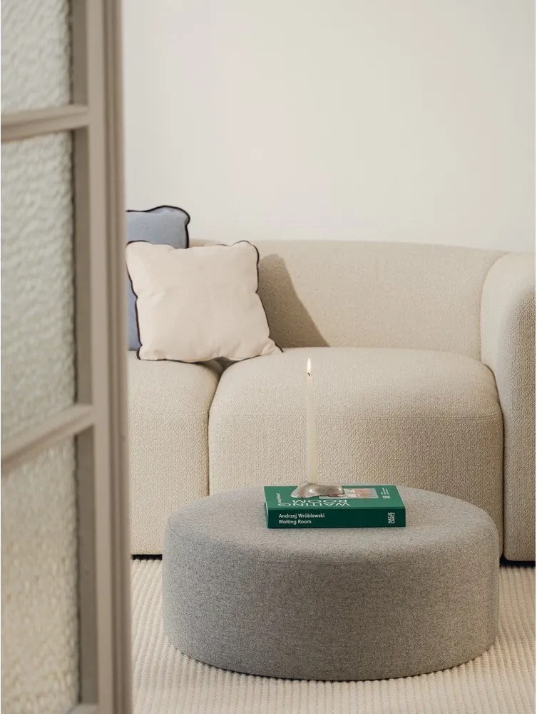 Szürke gyapjú puff Folk – noo.ma