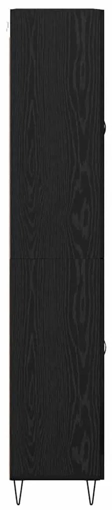 Magasfiú fiókkal 2 pcs Fekete tölgy RÉtegelt fa és üveg