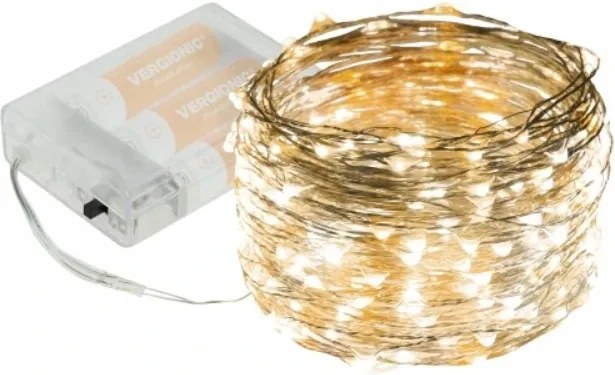 Karácsonyfa fényfüzér 100led meleg fehér 10 m