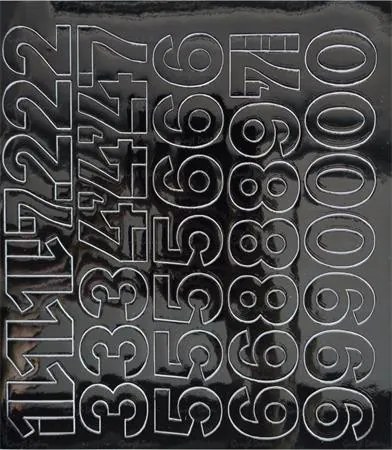 Öntapadós matrica, 3 cm-es, számlap, fekete (LUIN134)