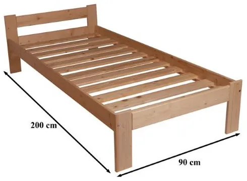 Bucsim lakkozott fenyő ágykeret 90x200 ágyráccsal, Adormo Smart II New 90 cm matraccal