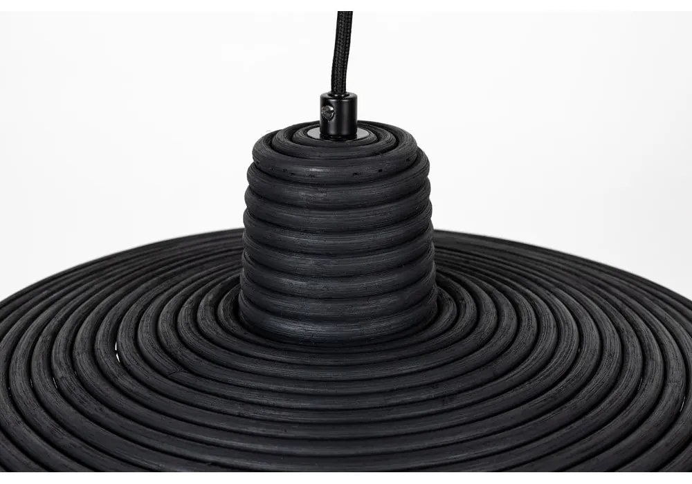 Fekete dimmelhető függőlámpa rattan búrával ø 35 cm Balance – Zuiver