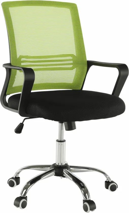Irodai szék, háló zöld/fekete anyag, APOLO
