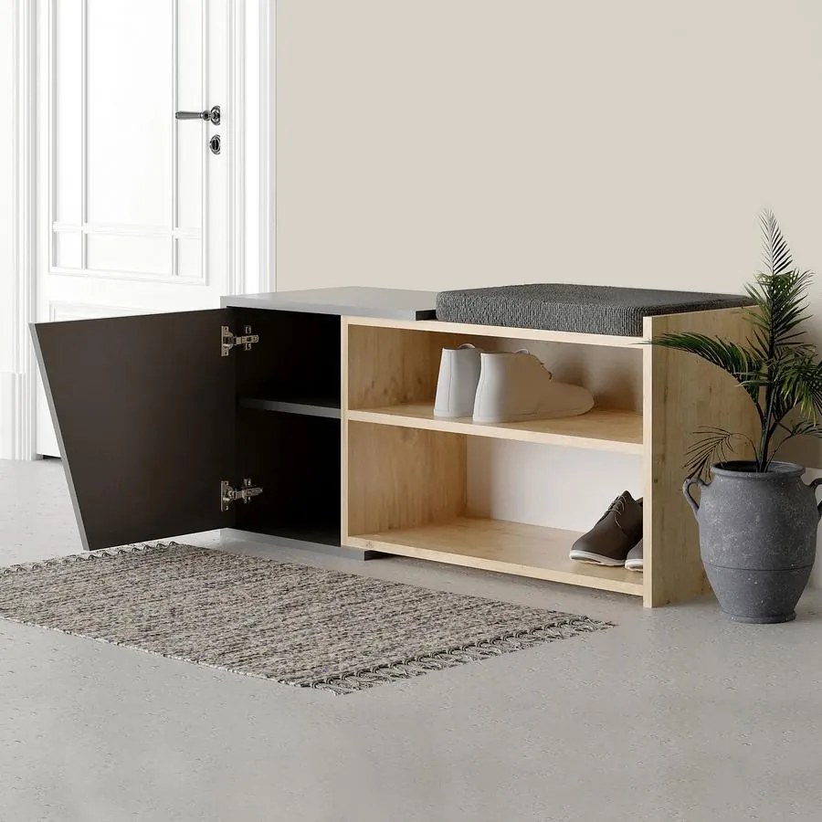 Cipőtároló Fiona - Oak, Anthracite