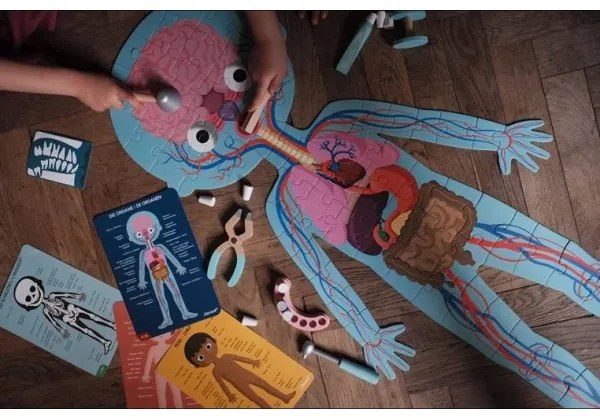 Janod - Gyerek oktató puzzle 225 db Emberi test