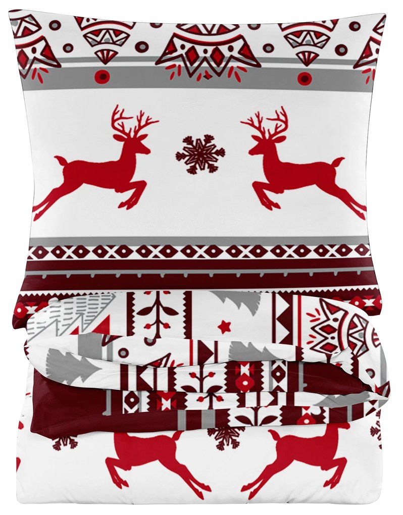 SZARVAS ÉS HÓPEHELY piros mikroszálas ágyneműhuzat