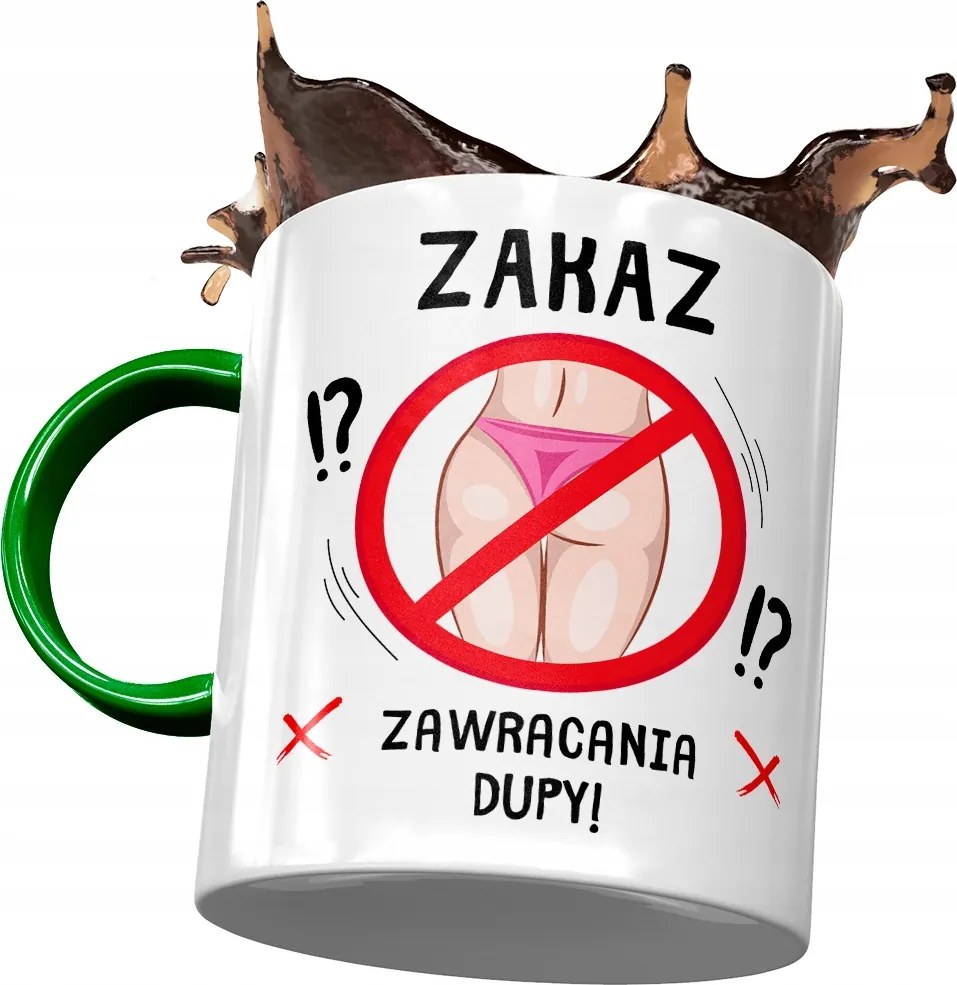 Bögre Zöld Vicces Tilos Visszafordulni Nyomtatott Fotóval