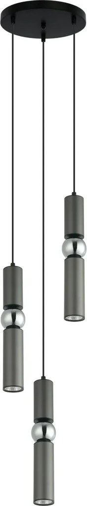 Italux modern függeszték isidora króm fekete szürke itxpnd-14290-3-gr