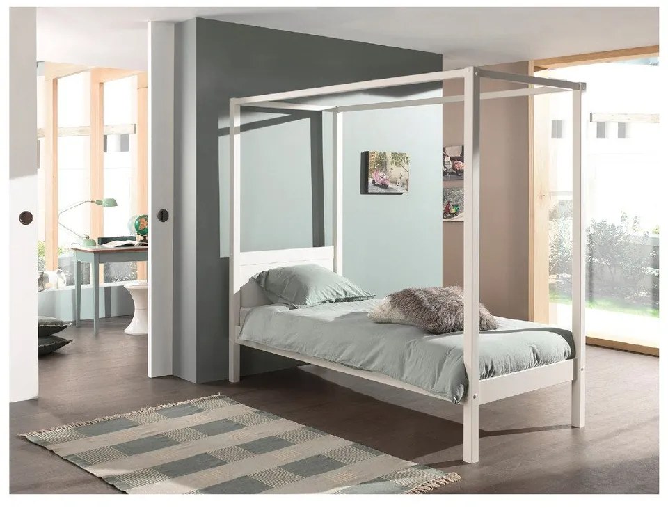 Fehér gyerekágy 90x200 cm PINO CANOPY – Vipack