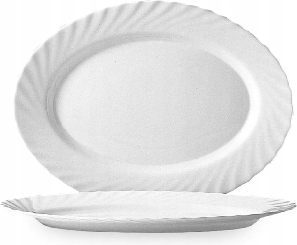 Ovális Tál Fehér Üveg Tálaló Étkészlet Nagy