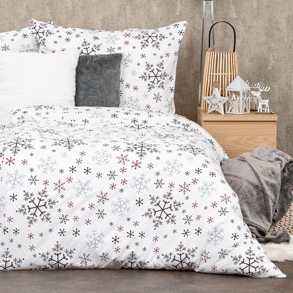 4Home Snowflakes pamut ágyneműhuzat, 160 x 200 cm, 70 x 80 cm