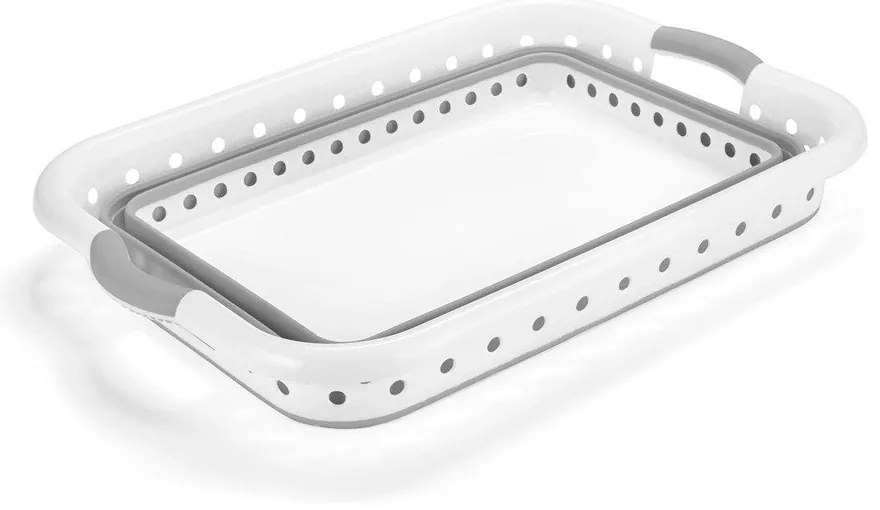 Fehér-szürke műanyag szennyeskosár 40 l - Addis