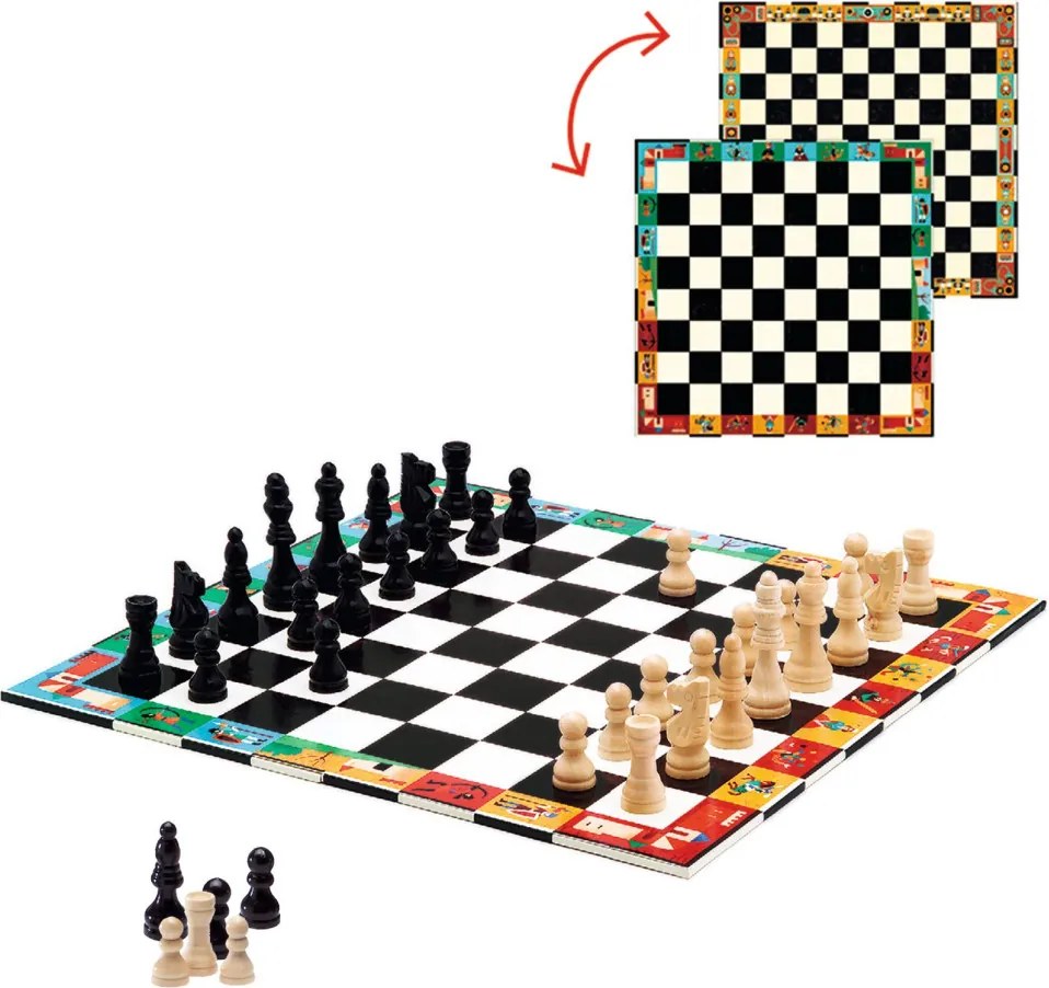 Társasjáték klasszikus - Sakk, Kínai sakk és Dáma - Chess+Checkers