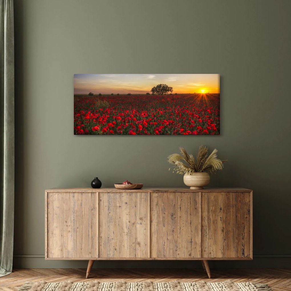 Pipacsos rét képe (120x50 cm)