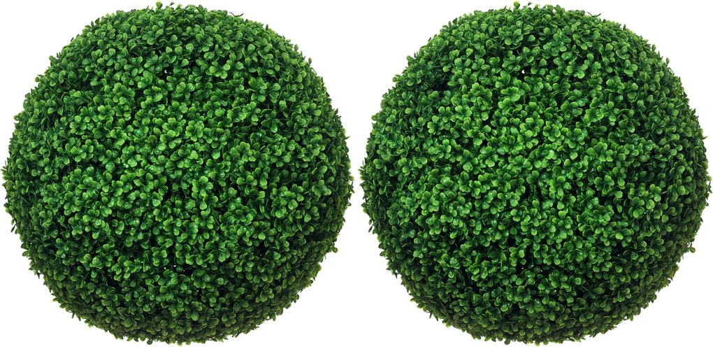 HOMCOM 2 db Műboxwood Topiary Golyo Ø50cm, Dekoratív Beltéri és Kültéri Műnövények, Zöld | Aosom