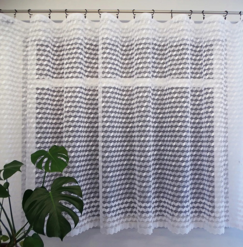 Mg Függöny Geo 125/230 Fehér 180cm magas lengyel 0,5m