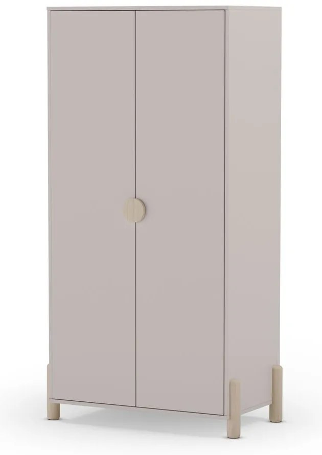 Krémszínű borovi fenyő gyerek ruhásszekrény 93x180 cm Enola – Marckeric