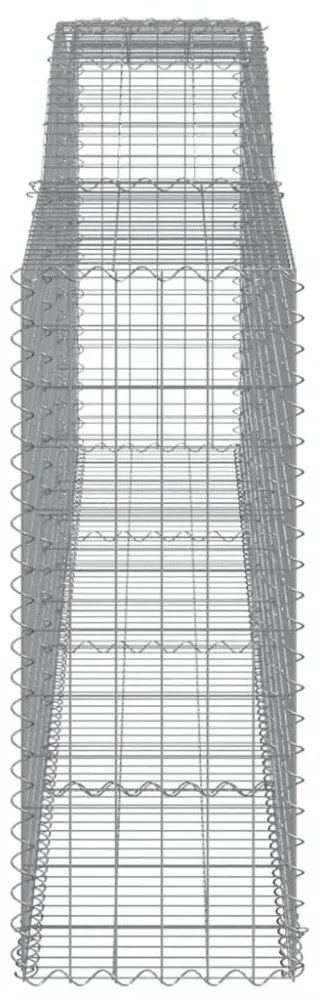 vidaXL 4 db íves horganyzott vas gabion kosár 400x50x120/140 cm