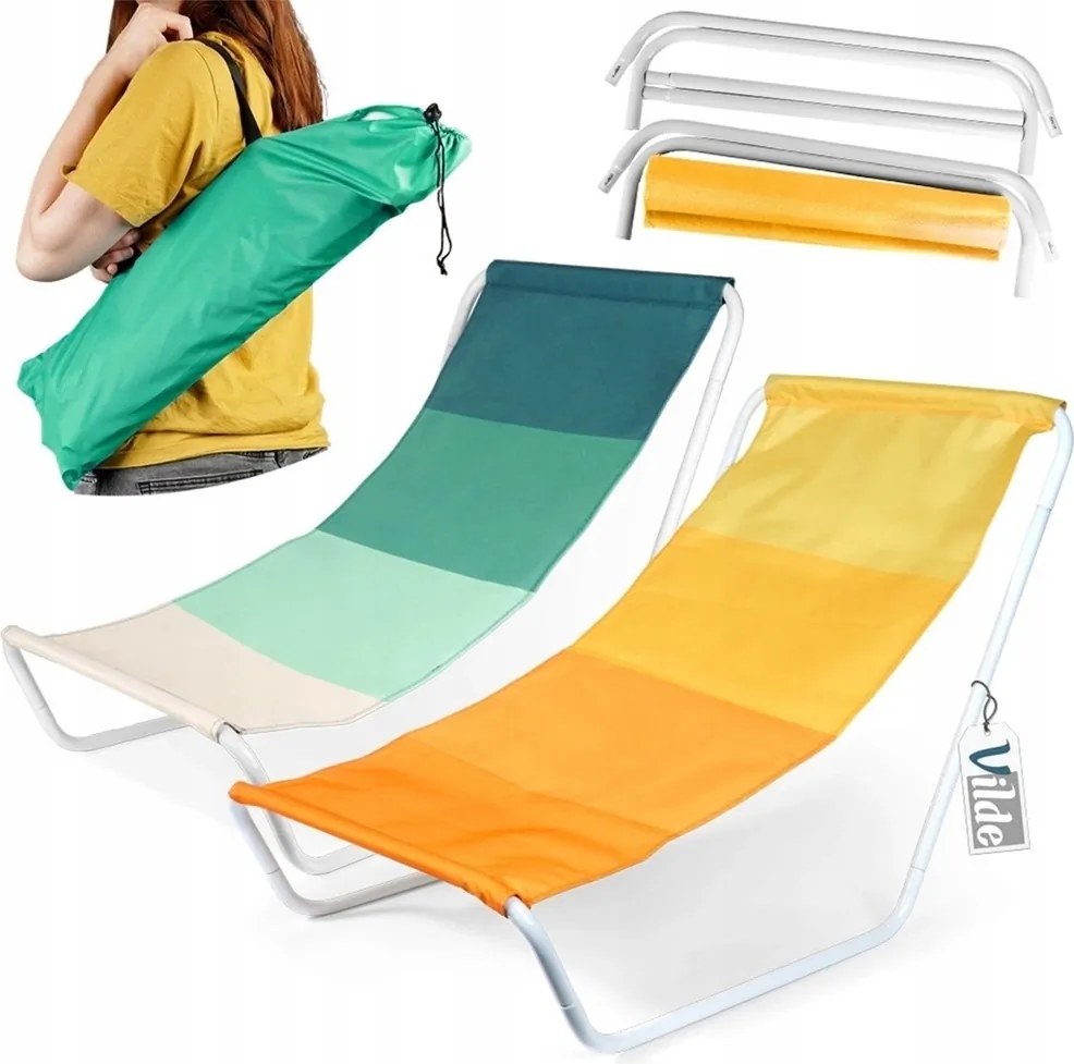 2x Kerti Strand Napozóágy kemping összecsukható hordozható fotel