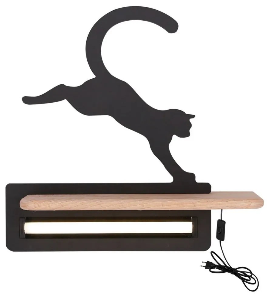 LED gyerekszoba falilámpa polccal JUMPING CAT LED/5W/230V