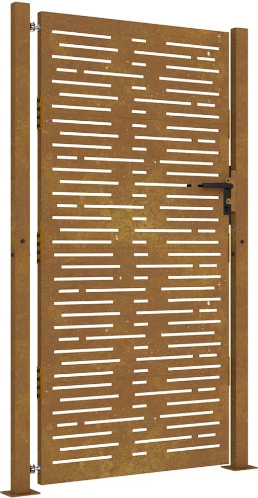 vidaXL Corten acél kerti kapu 100x175 cm, négyzet alakú kivitelben