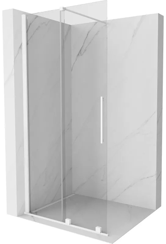 Mexen Velar, tolóajtó Walk-In típusú nyílásba 75 cm, 8 mm átlátszó üveg, fehér, 871-075-000-03-20