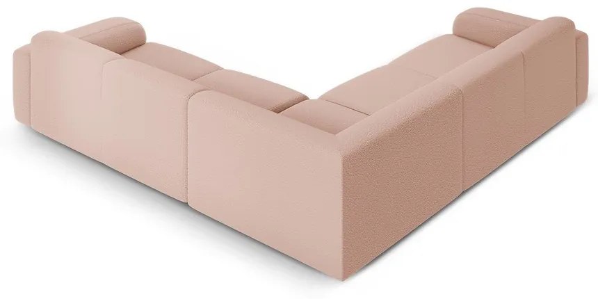 Világos rózsaszín buklé sarokkanapé (variálható-L alakú) Molino – Micadoni Home