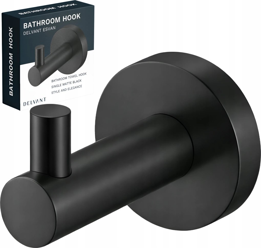 Fürdőszobai Törölközőtartó Akasztó Fali Tartó Delvant Esvan Fekete