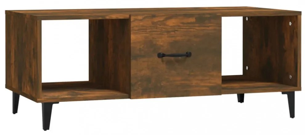 füstös tölgy színű szerelt fa dohányzóasztal 102 x 50 x 40 cm