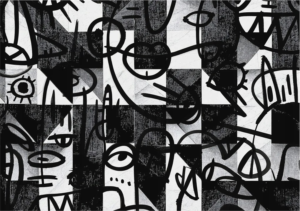 Flizelin tapéta Flizelin Fali Prémium Rajzos káosz 312x219